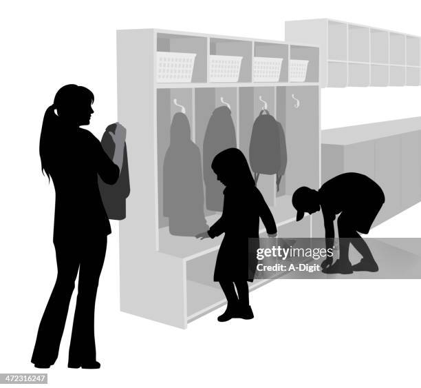 coats - coat rack stock illustrations