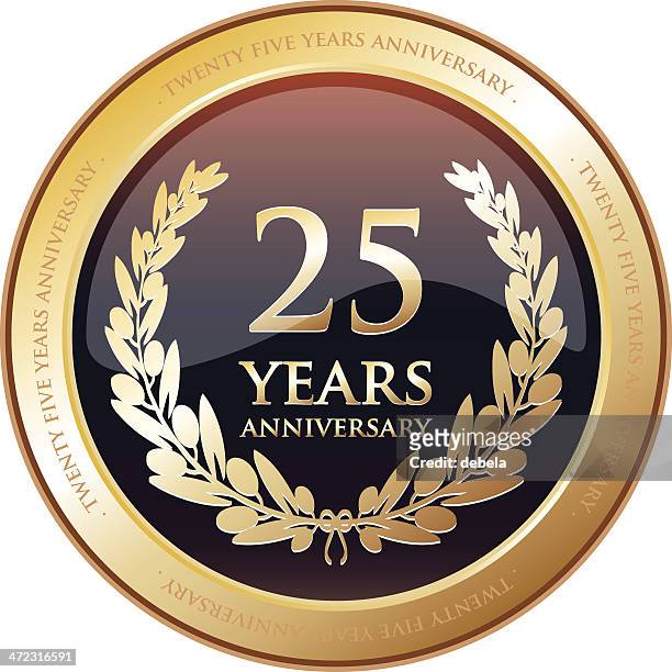 anniversary award - twenty five years - 25 29 years stock illustrations