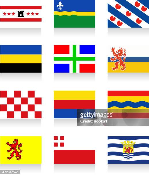ilustrações de stock, clip art, desenhos animados e ícones de netherland bandeira da província de recolha - friesland noord holland