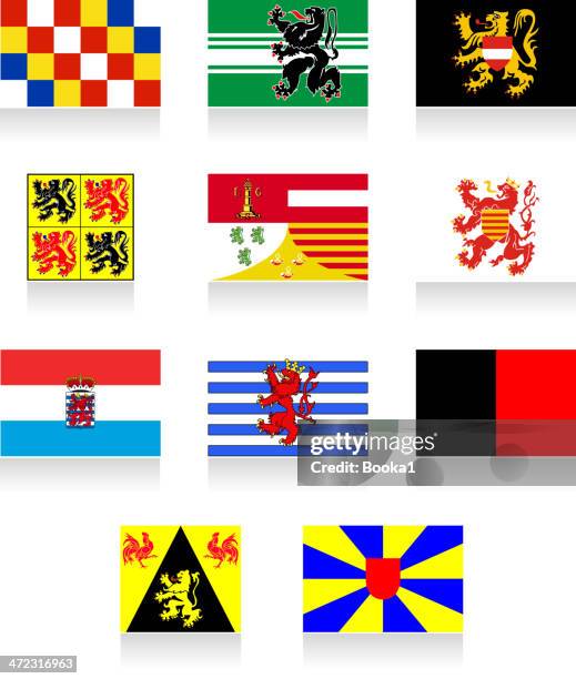 bildbanksillustrationer, clip art samt tecknat material och ikoner med belgian provinces flag collection - antwerpen belgien