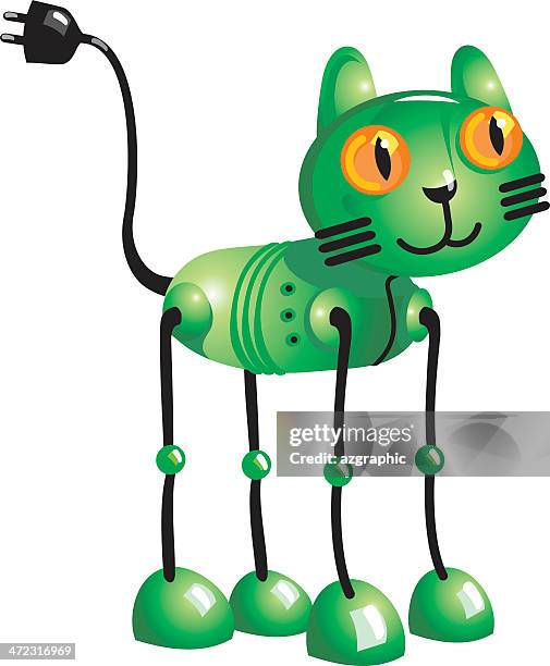robot cat - tin robot stock illustrations