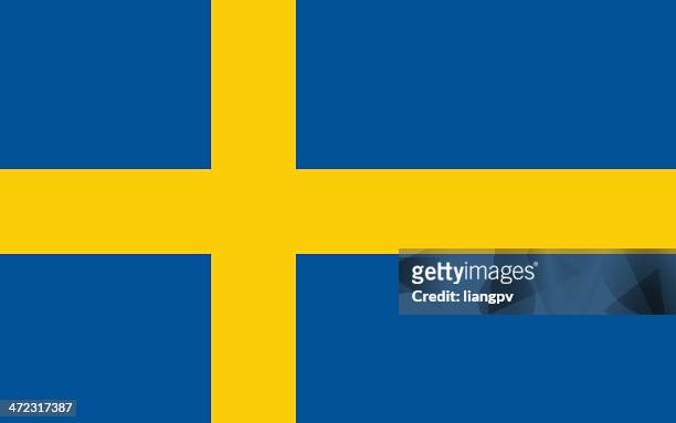 drawing of blue and yellow flag of sweden - sweden 幅插畫檔、美工圖案、卡通及圖標