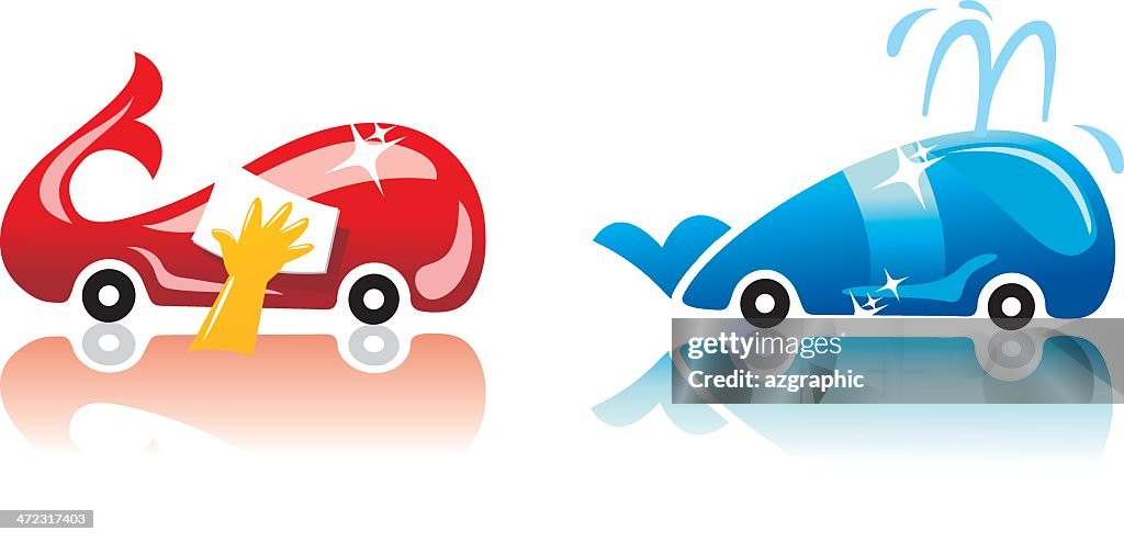 Wheeler Whale, Car Wash Illustration