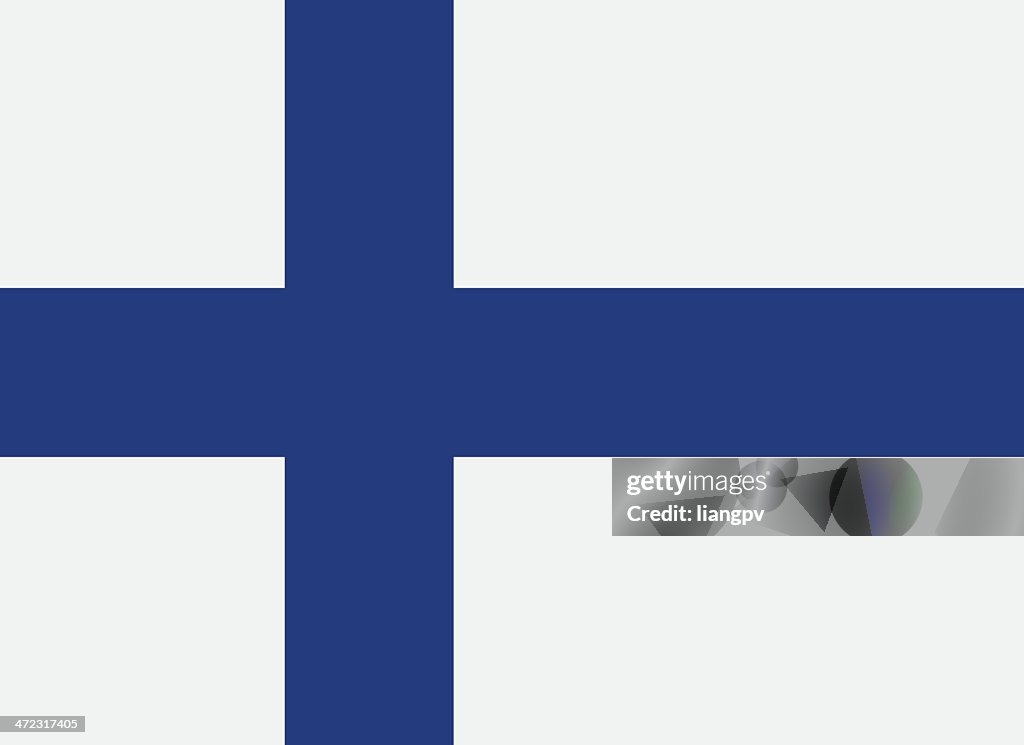 A flag of Finland with a blue cross