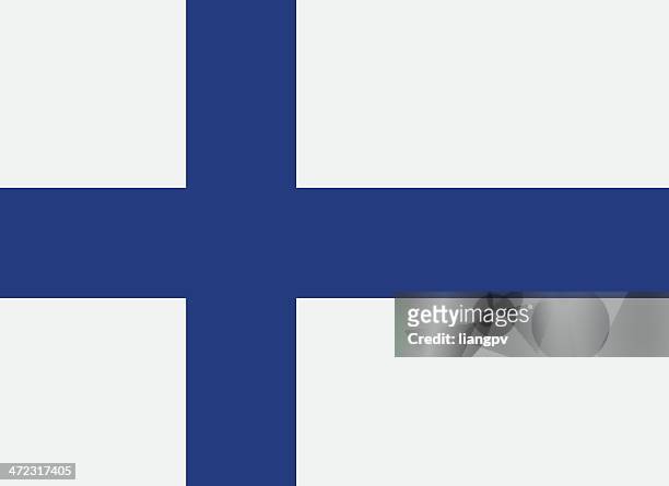 a flag of finland with a blue cross - finland stock illustrations