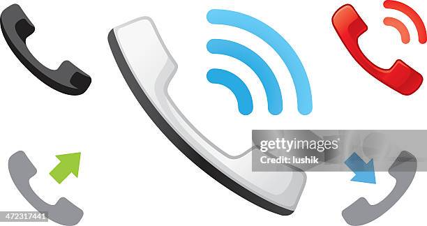 handset object icons - panic button stock illustrations