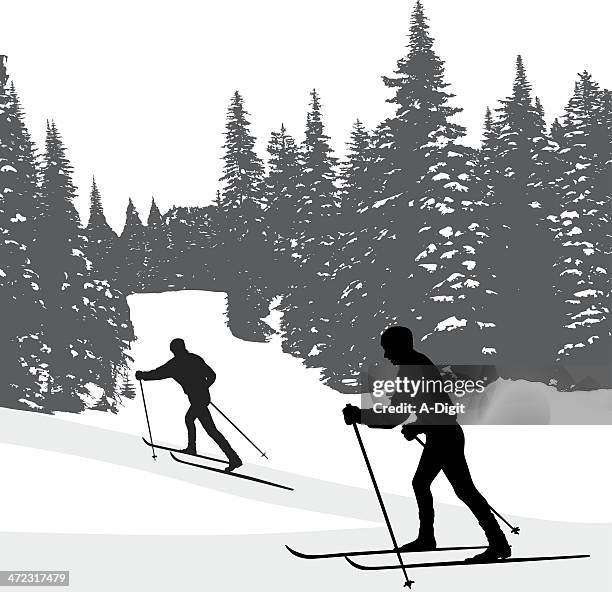 cc skiing - cross country skiing stock illustrations