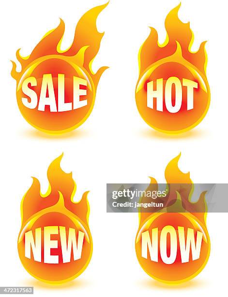 fire buttons - hot and new stock illustrations