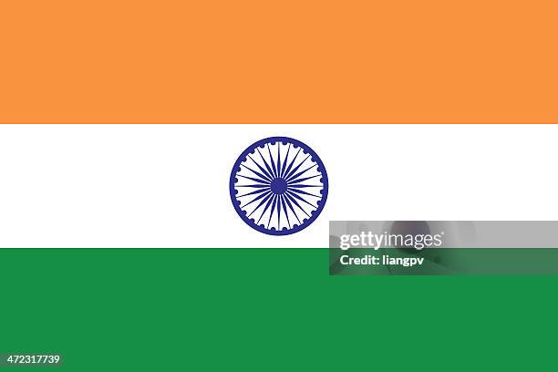stockillustraties, clipart, cartoons en iconen met flag of india - flag