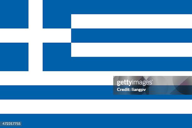 the blue and white national flag of greece - greece flag stock illustrations