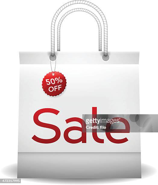 shopping sale - goodie bag stock illustrations