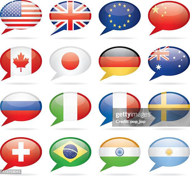 sprechblase beliebtesten flags - most popular flag icon stock-grafiken, -clipart, -cartoons und -symbole