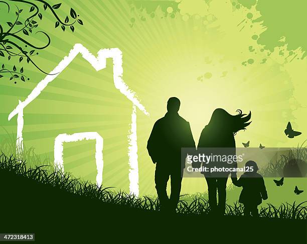 family home - clip art family stock illustrations