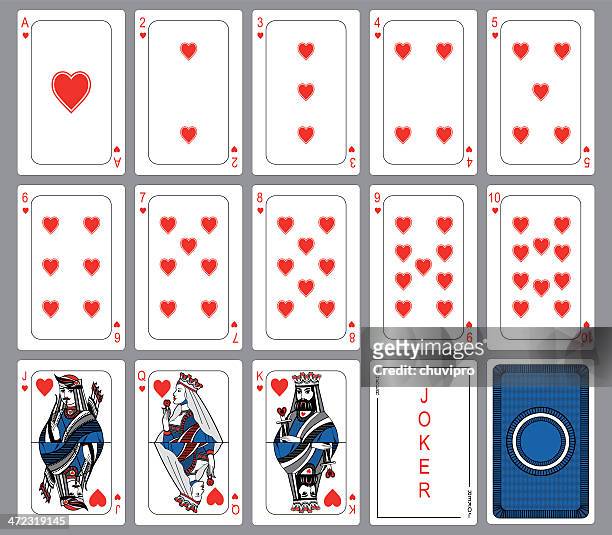 set playing cards of hearts. - ace 幅插畫檔、美工圖案、卡通及圖標