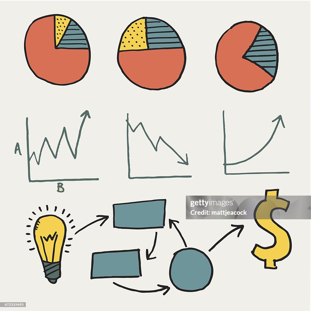 Graph Doodles Doodle Graphs And Charts High-Res Vector Graphic - Getty Images