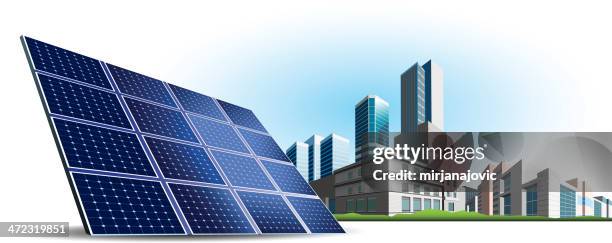 ilustrações de stock, clip art, desenhos animados e ícones de fontes de energia renováveis-painel solar - painel solar