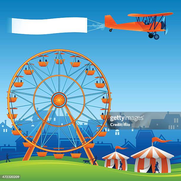 ilustraciones, imágenes clip art, dibujos animados e iconos de stock de festival - parque de atracciones