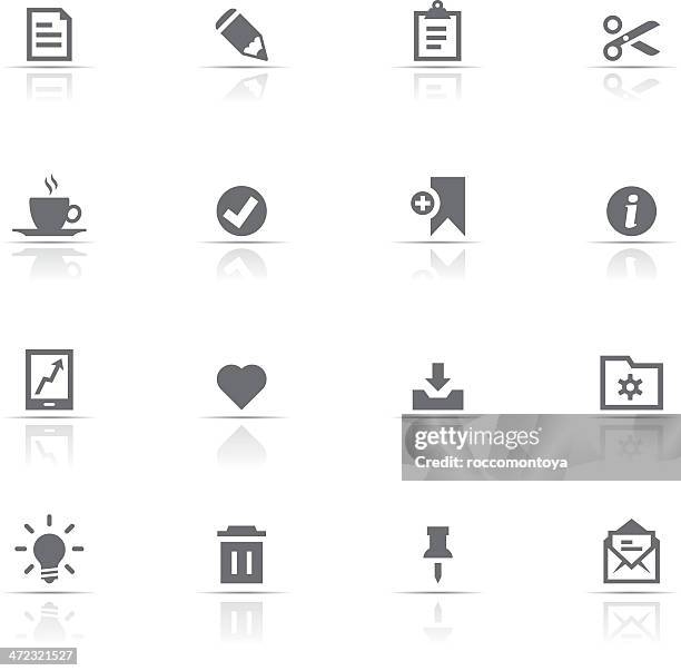 icon set, office - bin icon stock illustrations