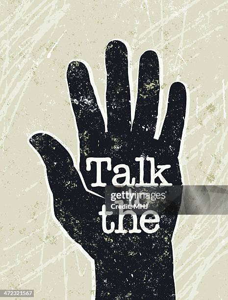 talk to the hand and text - ignoring stock illustrations