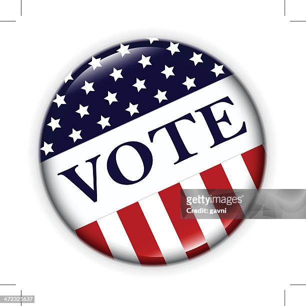 usa vote badge - american flag pin stock illustrations