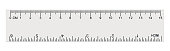 White transparent ruler, isolated inch centimetre, inches, centimeters, centimetres, millimeters