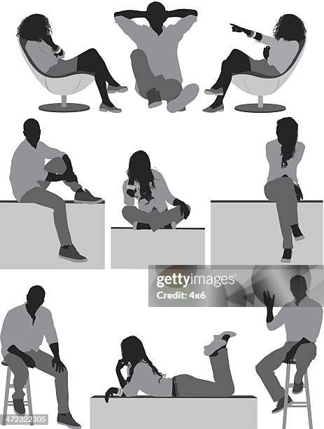 people sitting - lying on front stock illustrations