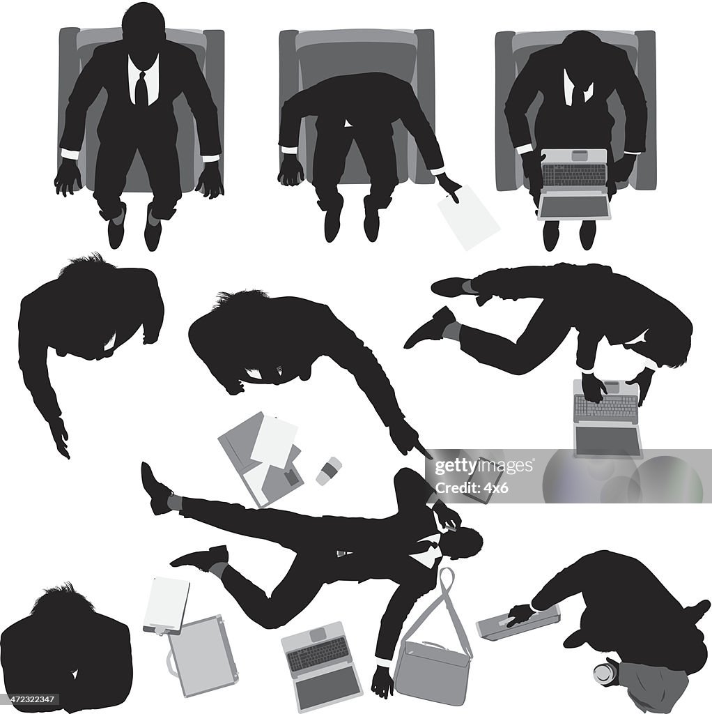 Vector Worker Overhead Overhead View Of Businessmen High-Res Vector Graphic - Getty Images