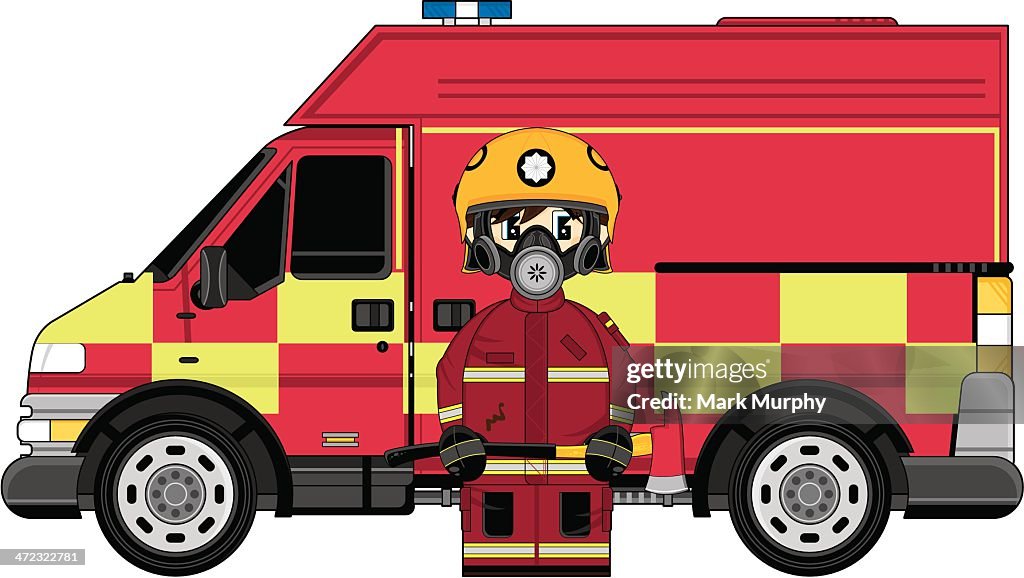 Fire Truck & Respirator Fireman