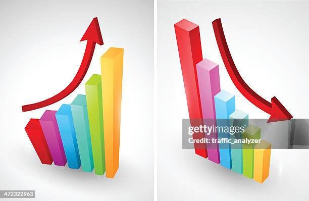 3d bar charts - bar graph vector stock illustrations