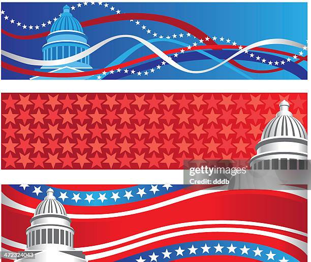 capitol political rally banners - governor stock illustrations