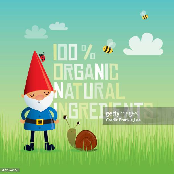 organic gnome - bee flower stock illustrations