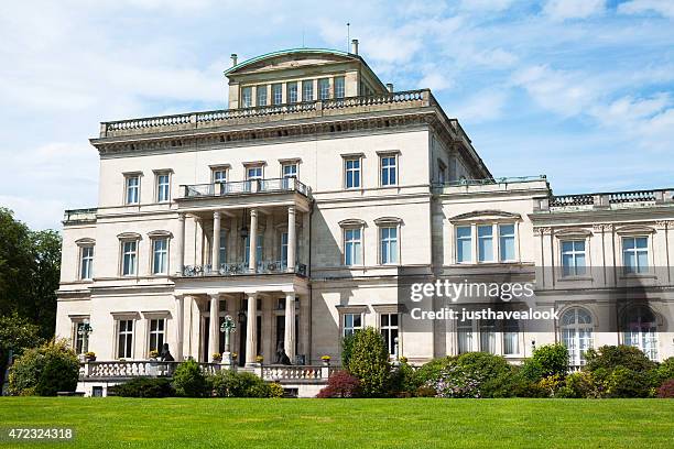 left wing with patio of villa hügel - human parainfluenza virus stock pictures, royalty-free photos & images