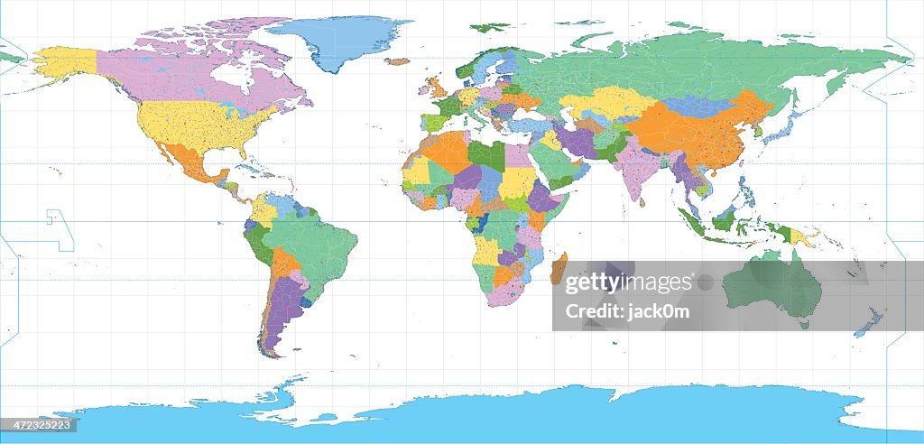 Equirectangular Projection Map Asia Equirectangular World Map High-Res Vector Graphic - Getty Images