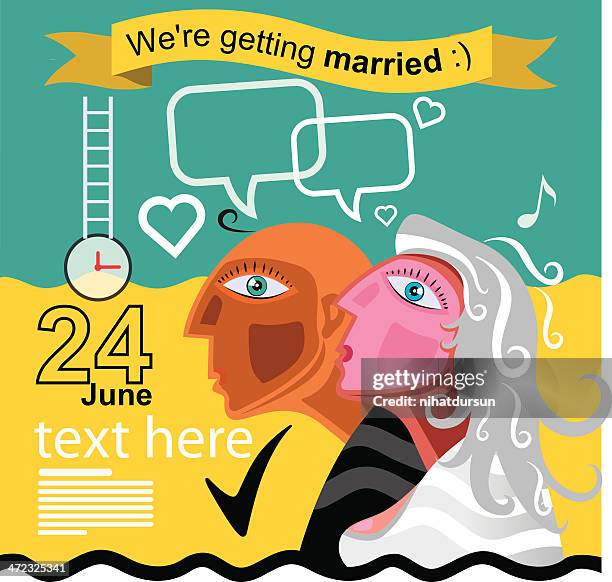 we are getting married - wedding announcement text stock illustrations