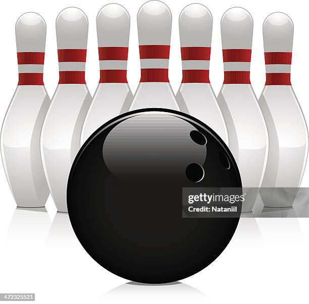 bowling ball and skittles - leaving work stock illustrations