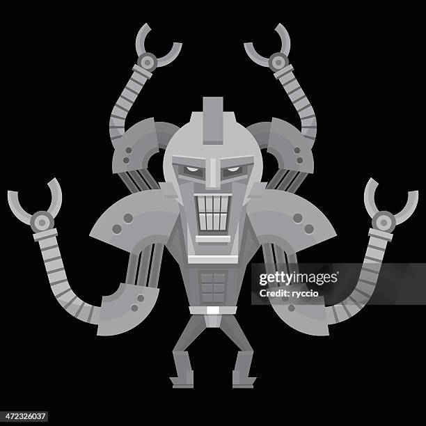 krake roboter - sin mangas stock-grafiken, -clipart, -cartoons und -symbole