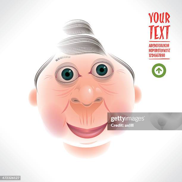 happy grandma caricature - great grandmother stock illustrations