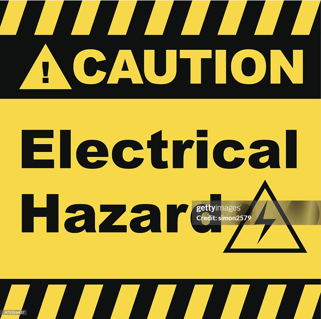 Warning Sign In Electrical Electrical Hazard Warning Sign High-Res Vector Graphic - Getty Images
