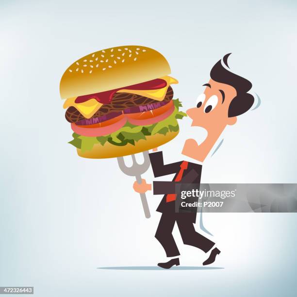 eating a burger - eating cheese stock illustrations