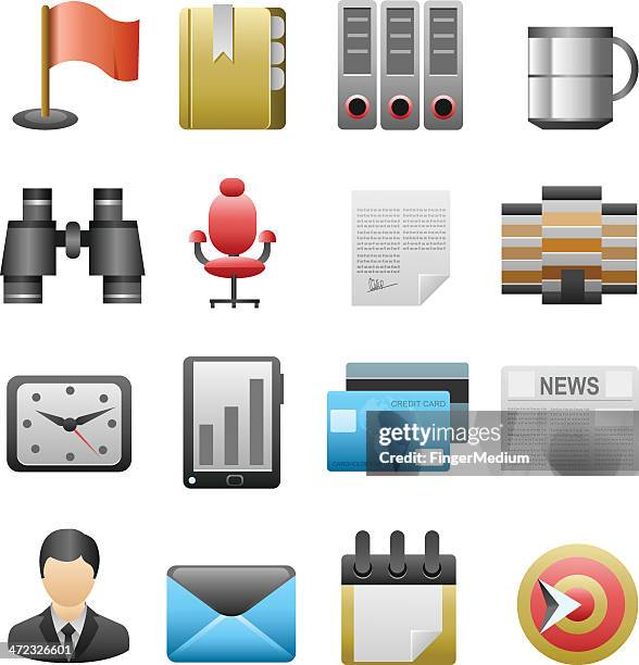business icon set - black envelope stock illustrations