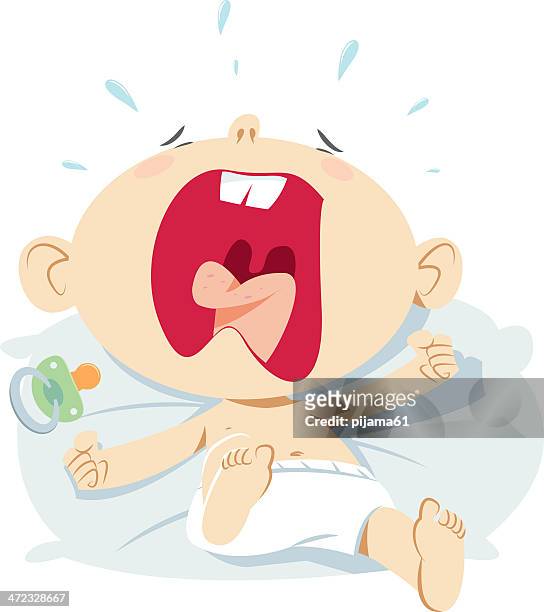 crying baby - crying stock illustrations stock illustrations
