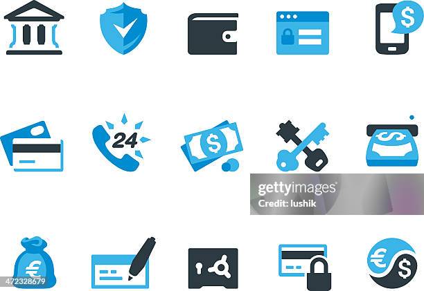 bank and money / coolico icons - emblem credit card payment stock illustrations