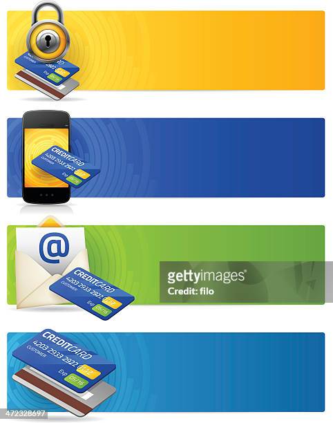kreditkarte-banner - credit card reader stock-grafiken, -clipart, -cartoons und -symbole