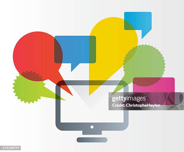 speech bubbles - designer computer screen stock illustrations