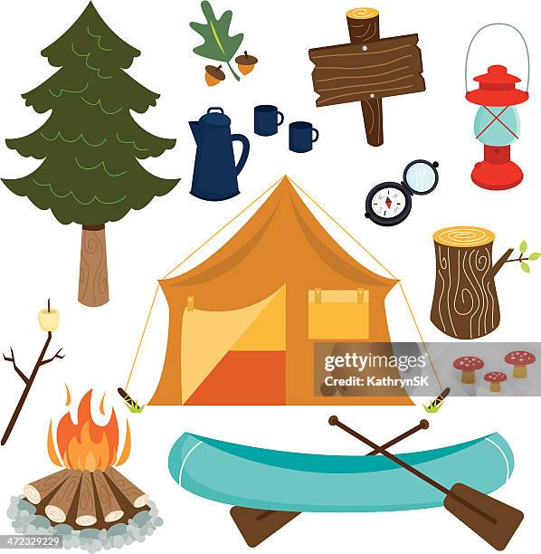 stockillustraties, clipart, cartoons en iconen met camping essentials - koffiepot