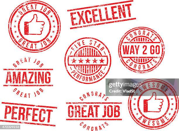 rubber stamps - great job - congratulating vector stock illustrations