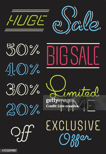 neon sale - limited time stock illustrations