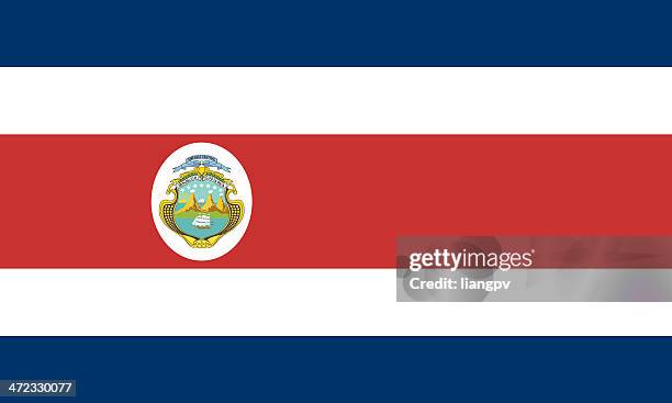 flag of costa rica - 旗幟 幅插畫檔、美工圖案、卡通及圖標