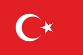 Red flag of turkey with white symbol