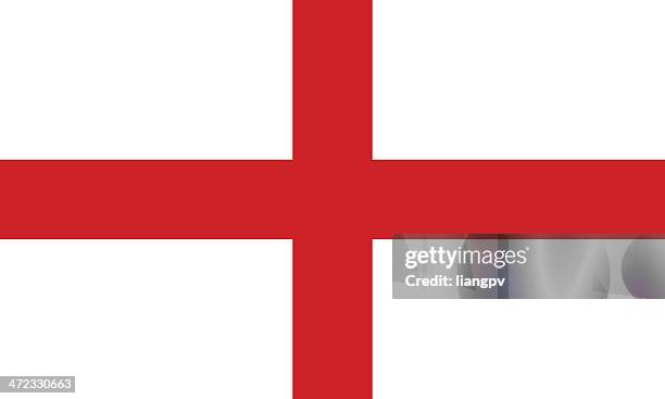 stockillustraties, clipart, cartoons en iconen met the flag of england with a white background and red cross - english